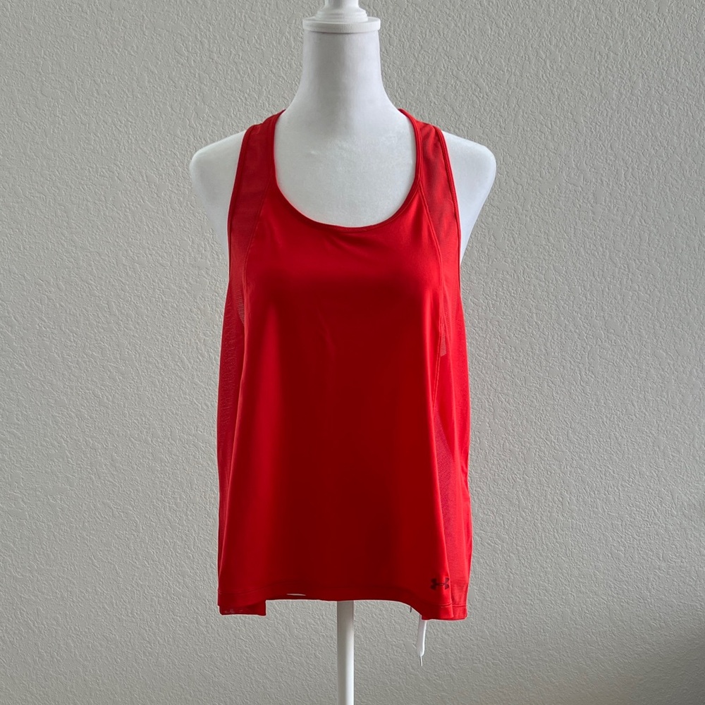 Under Armour Red Sleeveless Relaxed Tank Top